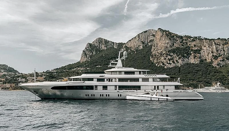 a boat on the water aboard REGINA D'ITALIA Yacht for Sale