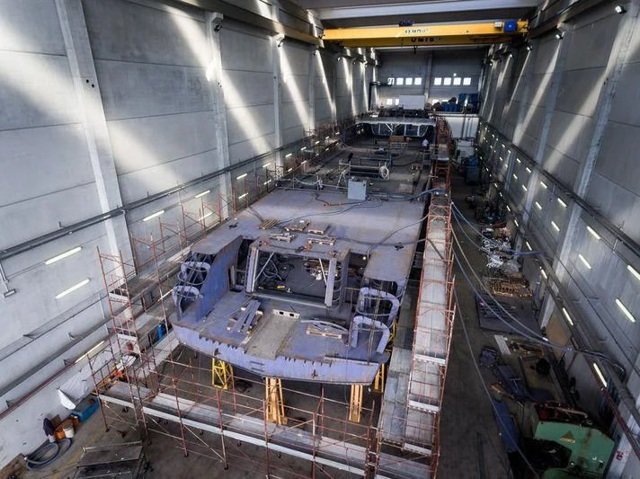 a high angle view of a factory aboard REGINA D'ITALIA Yacht for Sale