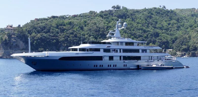 a large white boat on the water aboard REGINA D'ITALIA Yacht for Sale