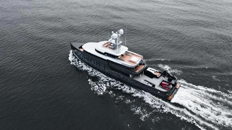 a boat in the water aboard SHINKAI Yacht for Sale