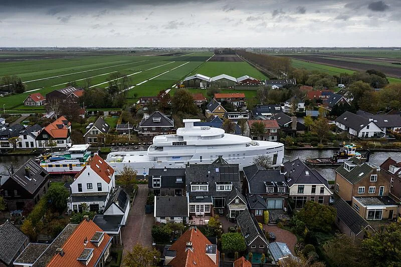 a town with many houses aboard SHINKAI Yacht for Sale