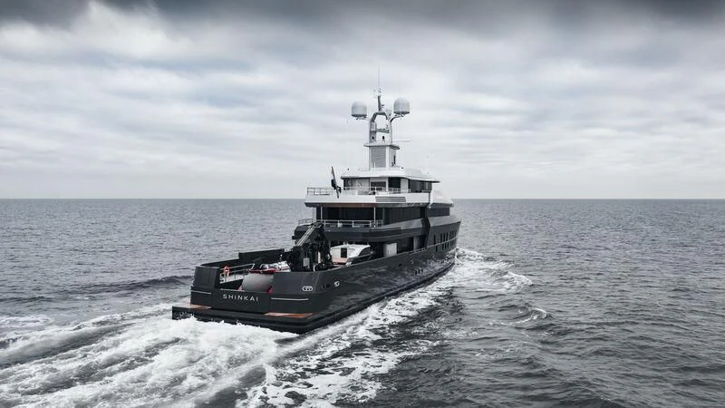 a boat in the water aboard SHINKAI Yacht for Sale