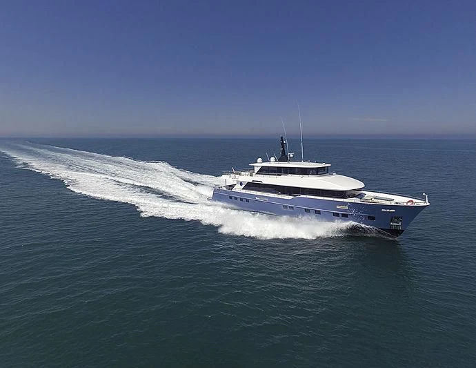 a boat on the water aboard DIGNITY Yacht for Sale