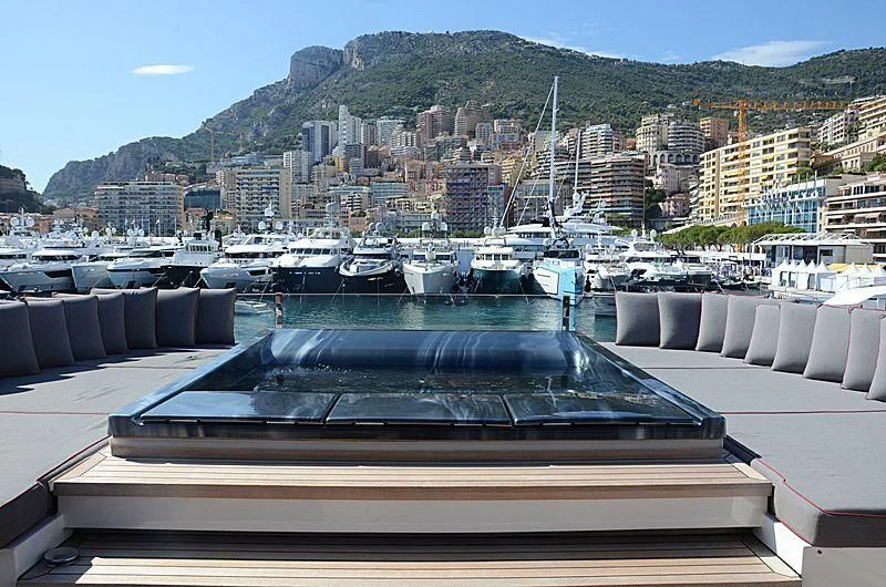 a large pool of water with boats in it aboard ALASKA Yacht for Sale