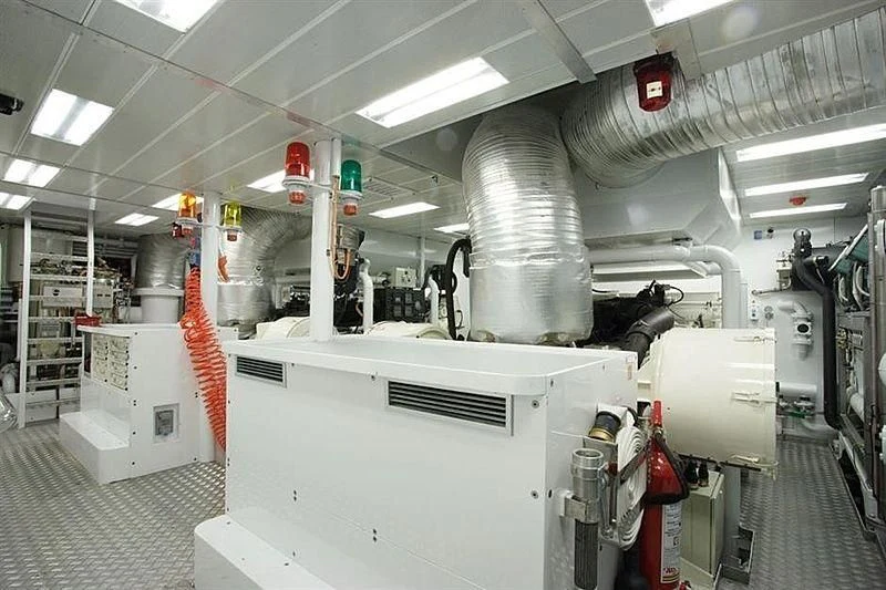 a large machine in a factory aboard ALASKA Yacht for Sale