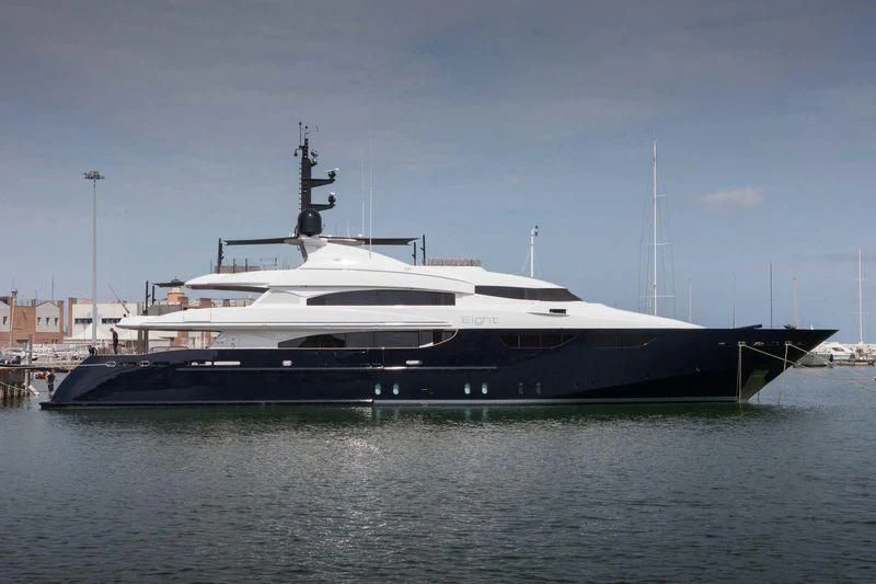 a large ship docked aboard ALASKA Yacht for Sale