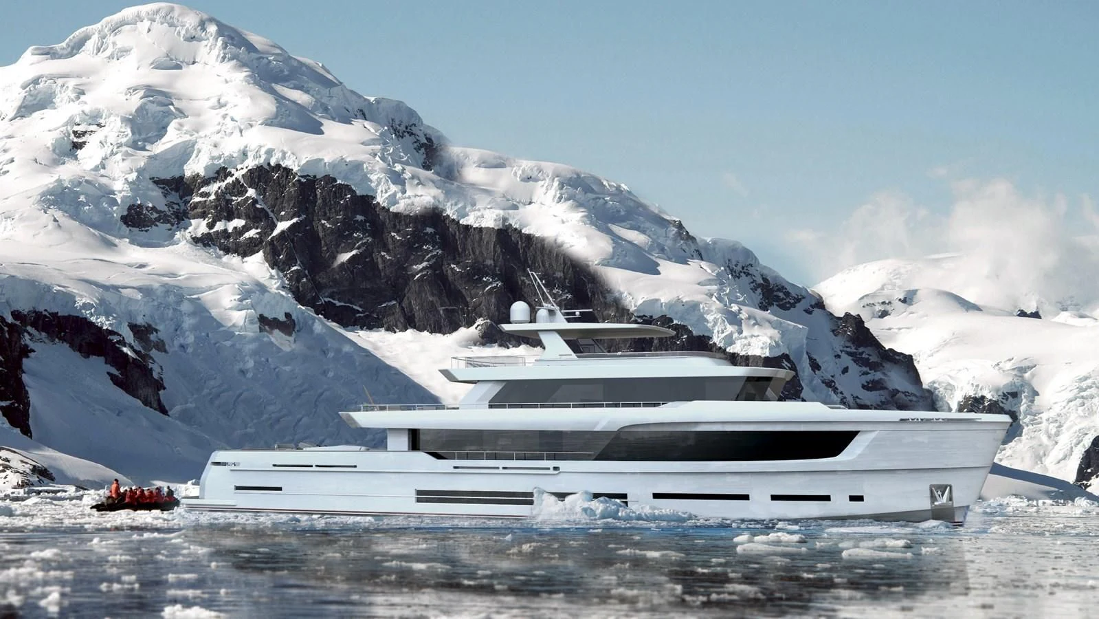 a boat on the water aboard EXPLORER ICE CLASS Yacht for Sale