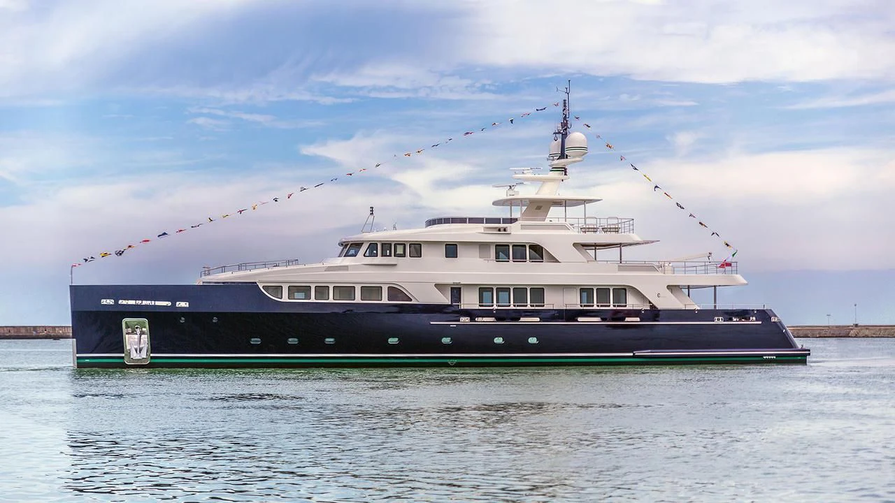 a large ship in the water aboard GIO CHI THE Yacht for Sale