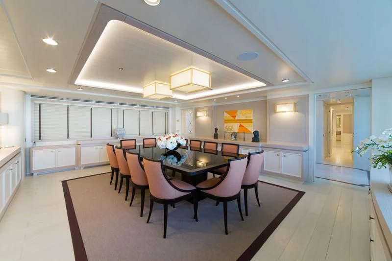 a kitchen and dining area aboard GIO CHI THE Yacht for Sale