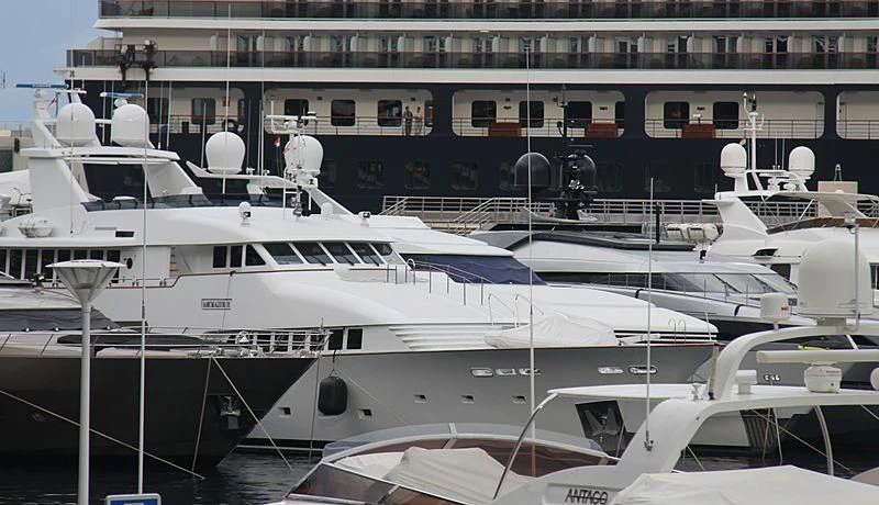 a group of white yachts aboard AZZURRA II Yacht for Sale