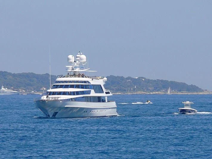 a large white boat in the water aboard AZZURRA II Yacht for Sale