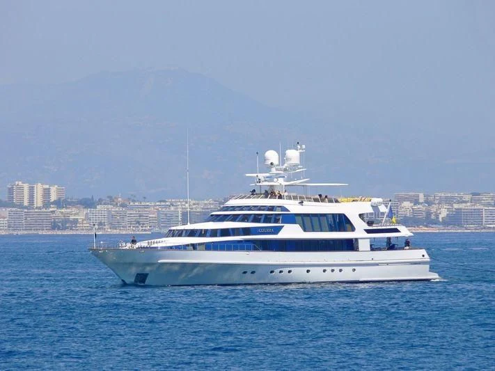 a white boat in the water aboard AZZURRA II Yacht for Sale
