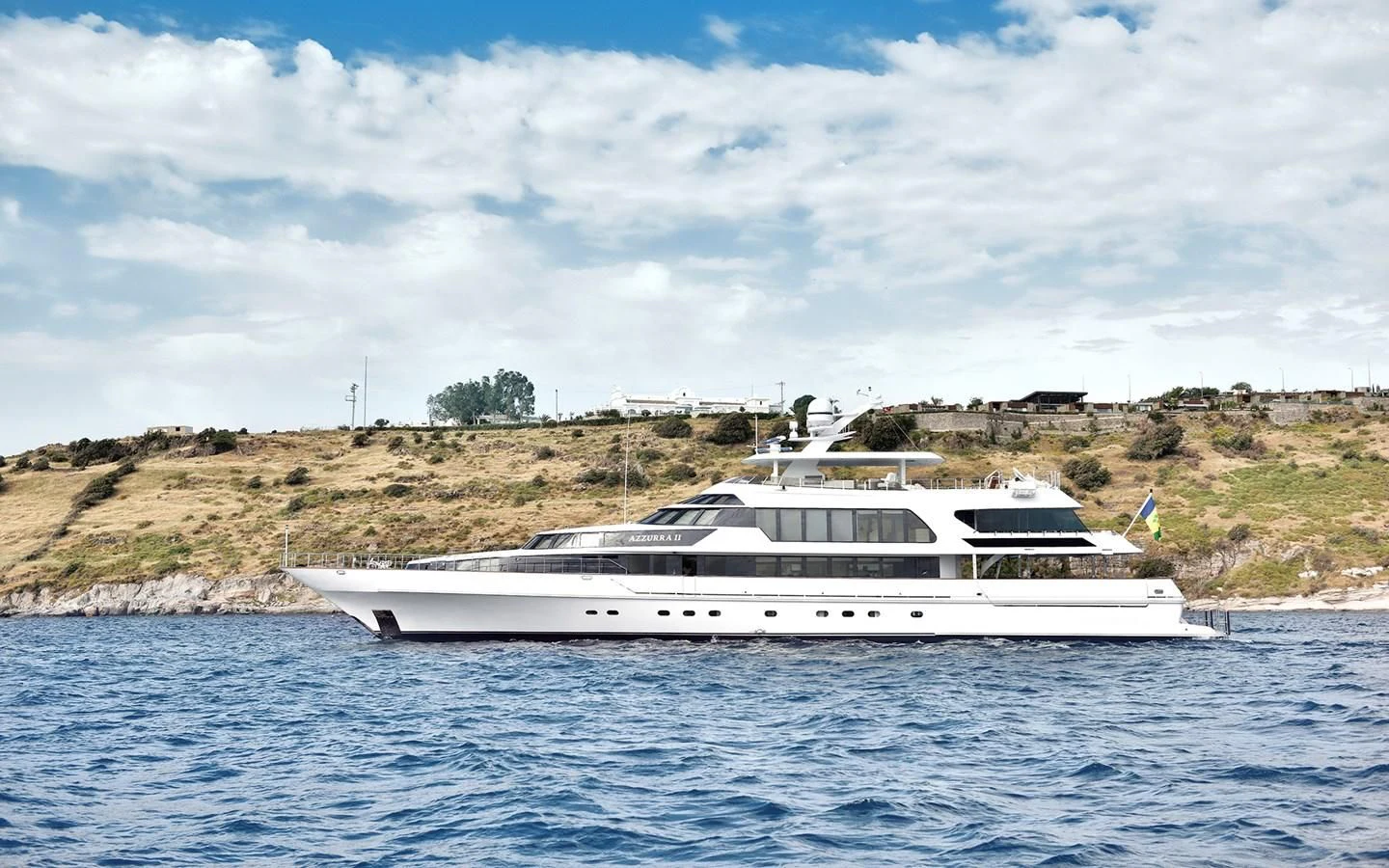 a boat on the water aboard AZZURRA II Yacht for Sale
