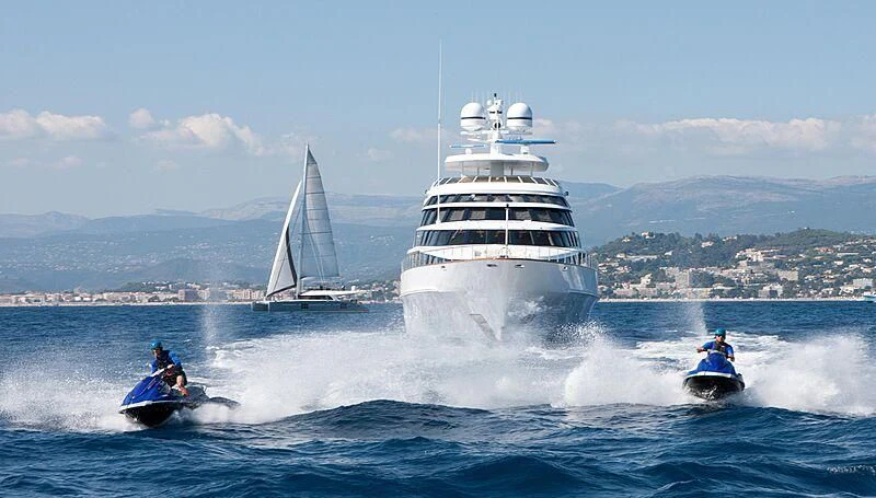 a group of people on a boat aboard AZZURRA II Yacht for Sale