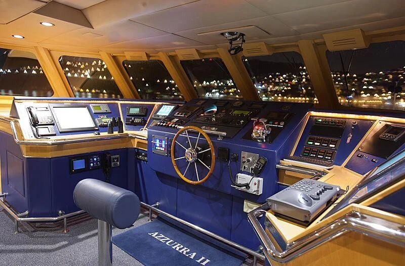 a control room with a large group of machines aboard AZZURRA II Yacht for Sale