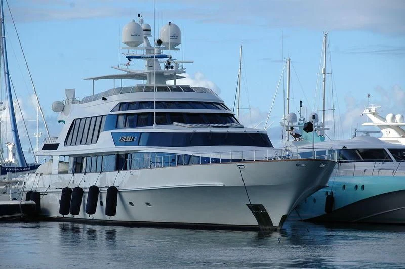 a large white yacht aboard AZZURRA II Yacht for Sale