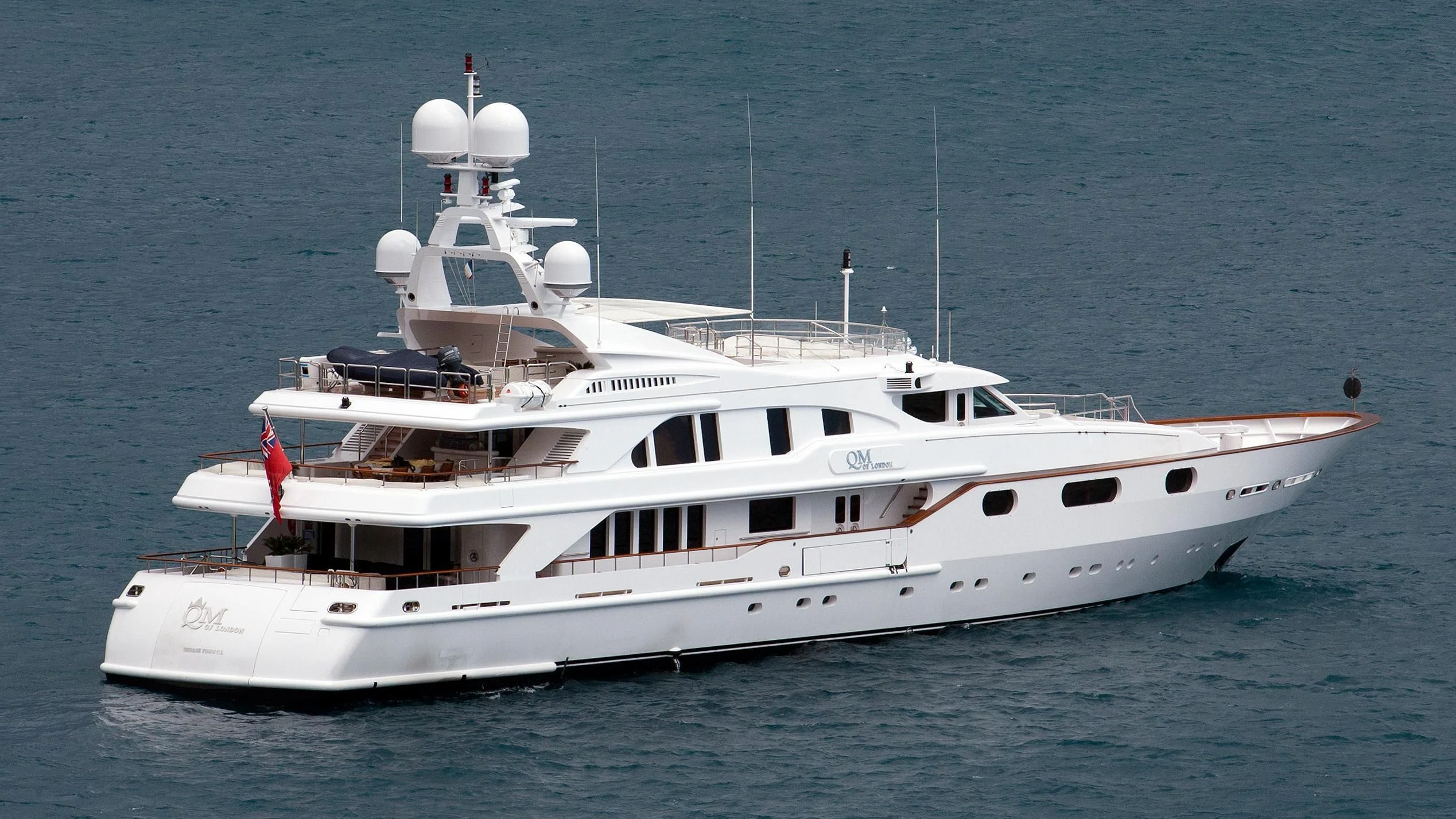a white yacht in the water aboard AIR Yacht for Sale