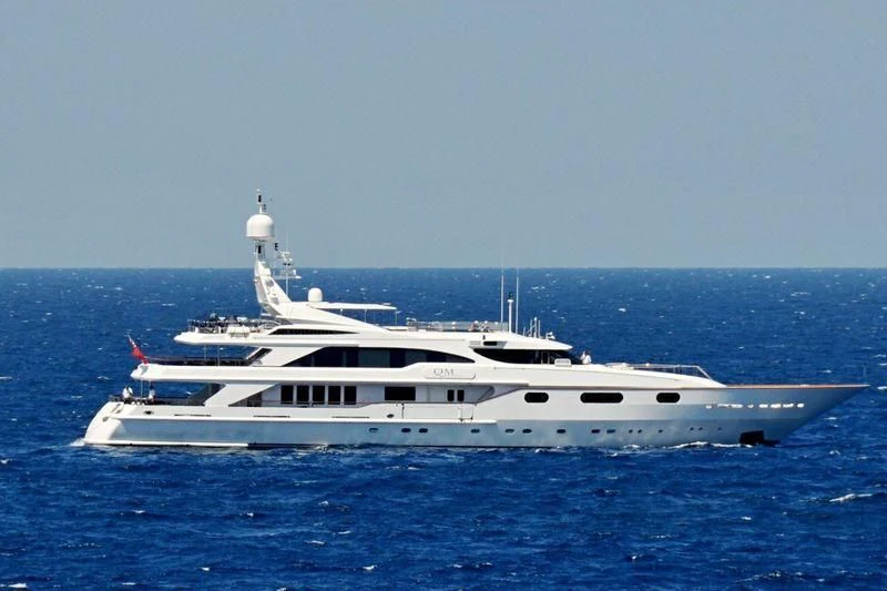 a white yacht in the water aboard AIR Yacht for Sale