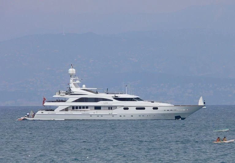 a white yacht in the water aboard AIR Yacht for Sale