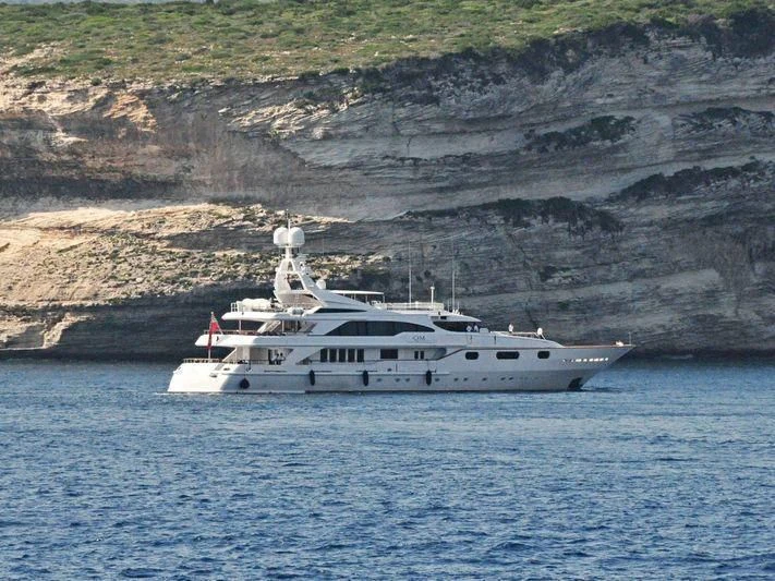 a white yacht in the water aboard AIR Yacht for Sale