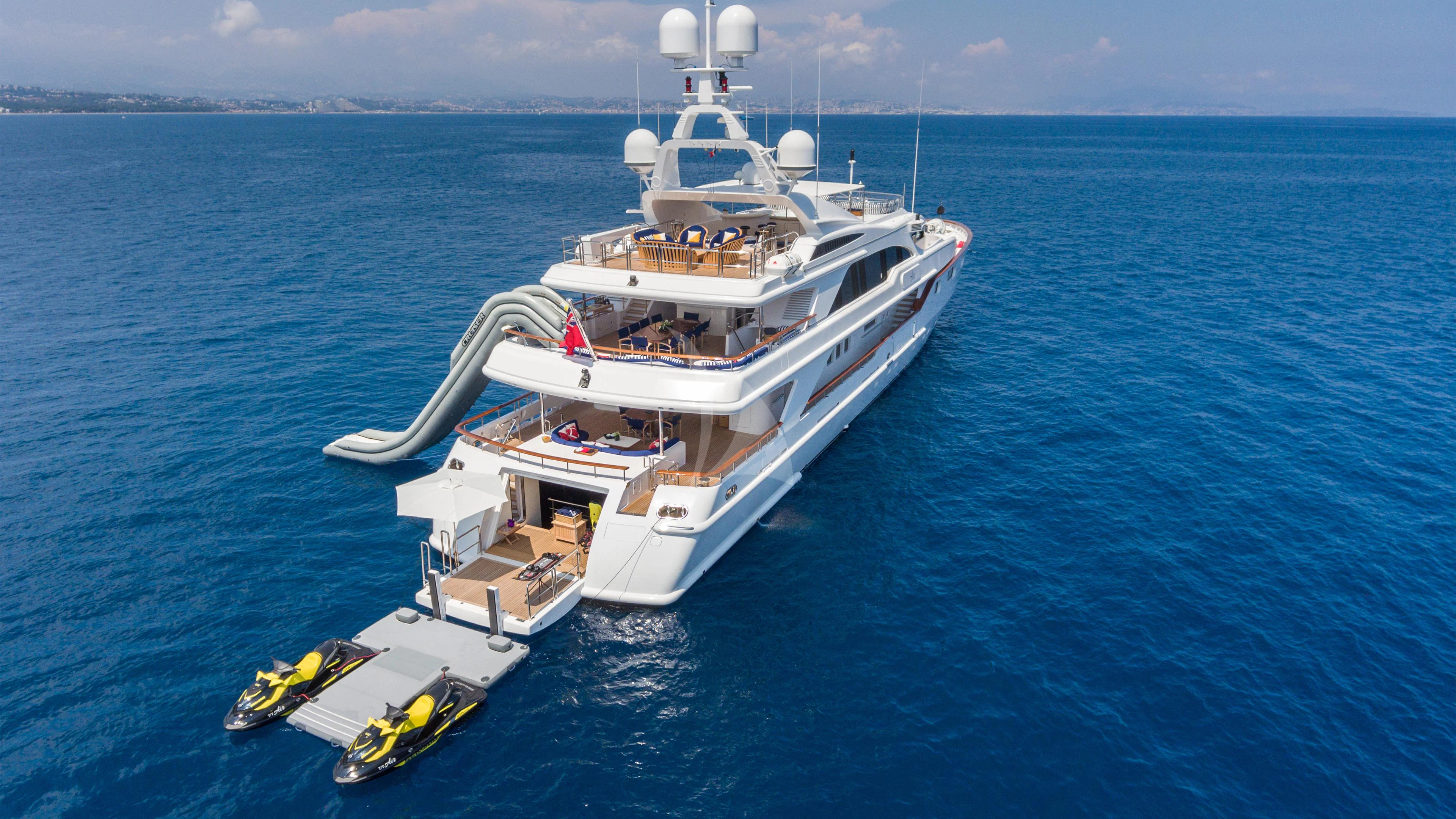 a ship in the water aboard AIR Yacht for Sale