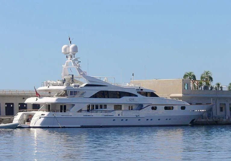 a large white yacht aboard AIR Yacht for Sale