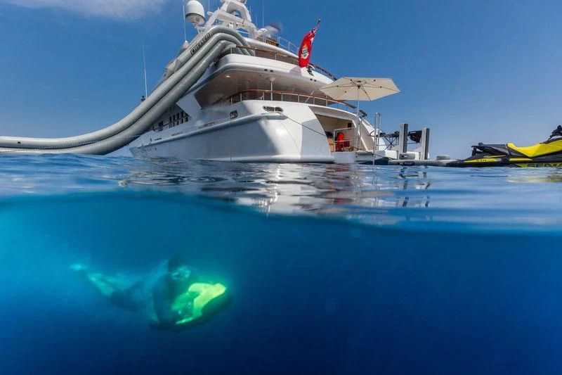 a boat in the water aboard AIR Yacht for Sale