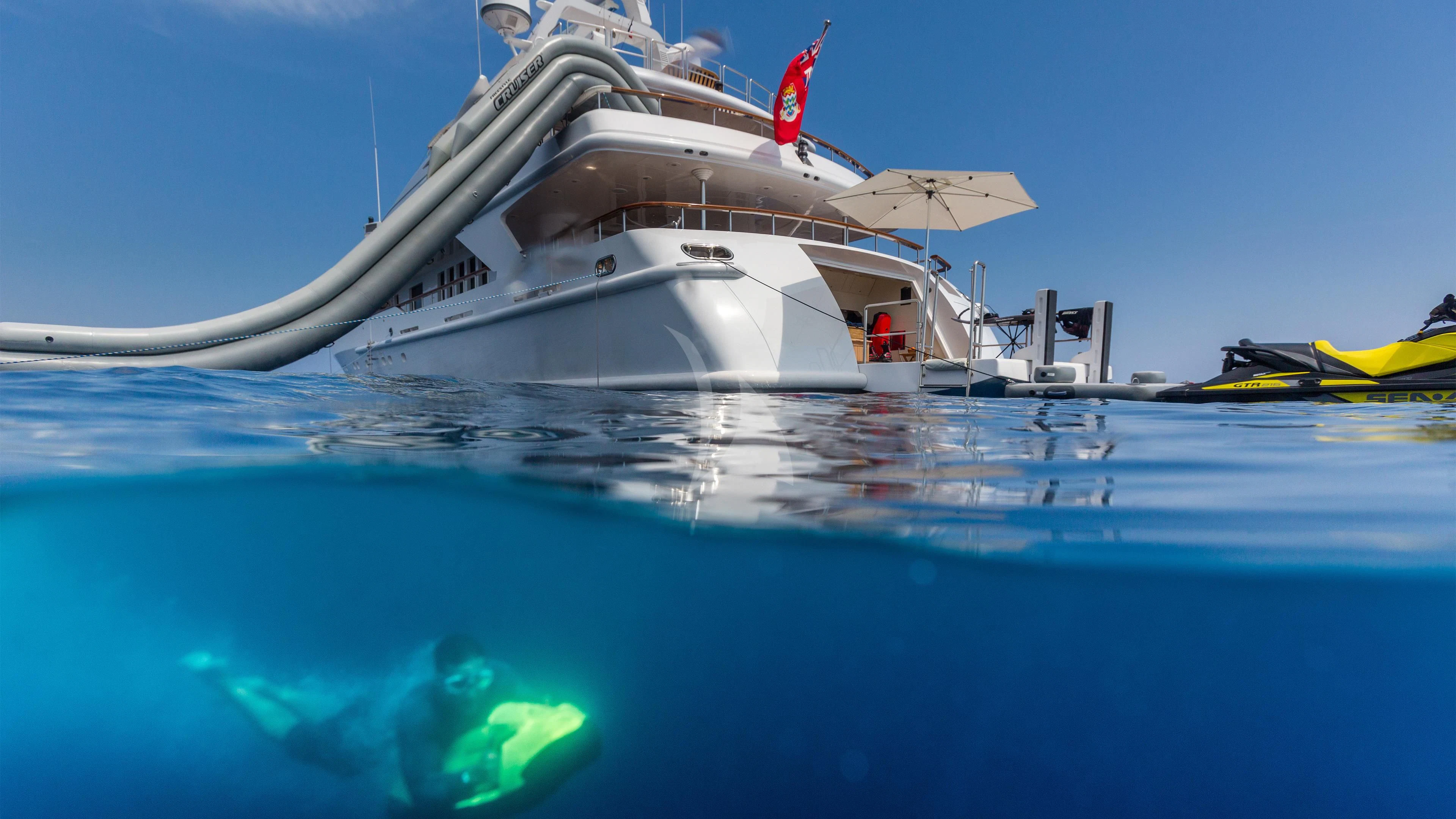 a boat in the water aboard AIR Yacht for Sale