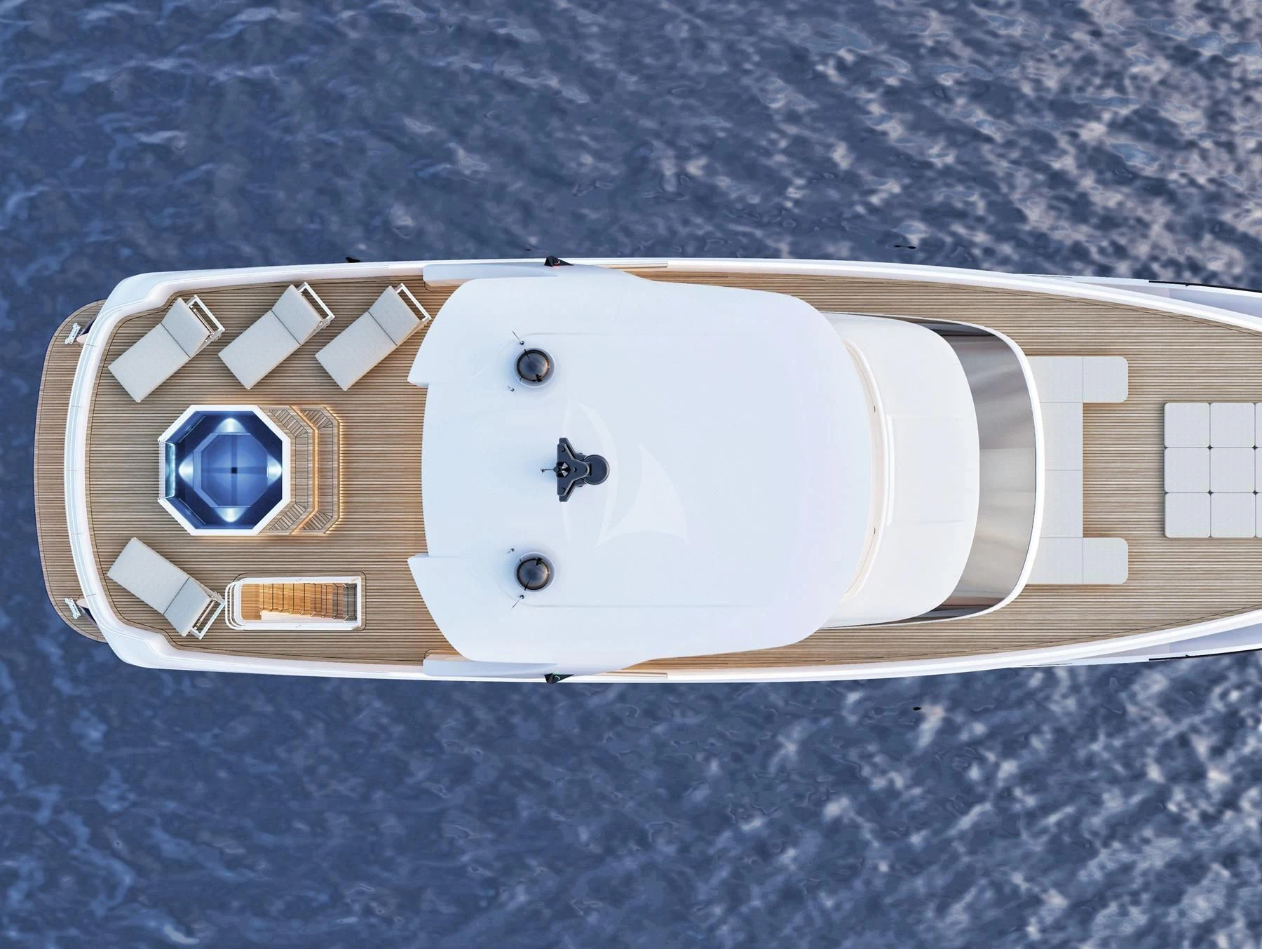 a white rectangular object with a round hole in the middle aboard EDEN Yacht for Sale