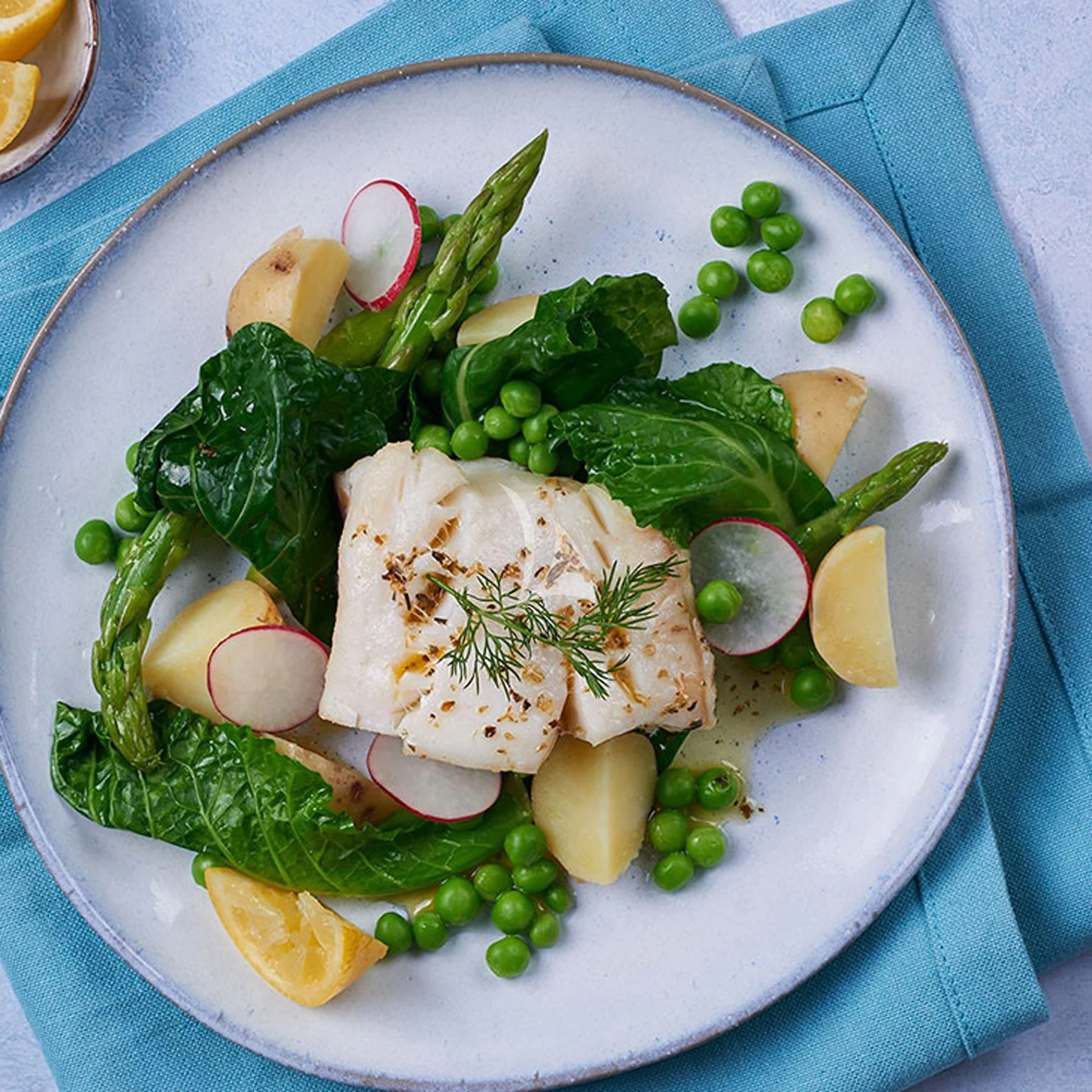 a plate of food aboard EDEN Yacht for Sale