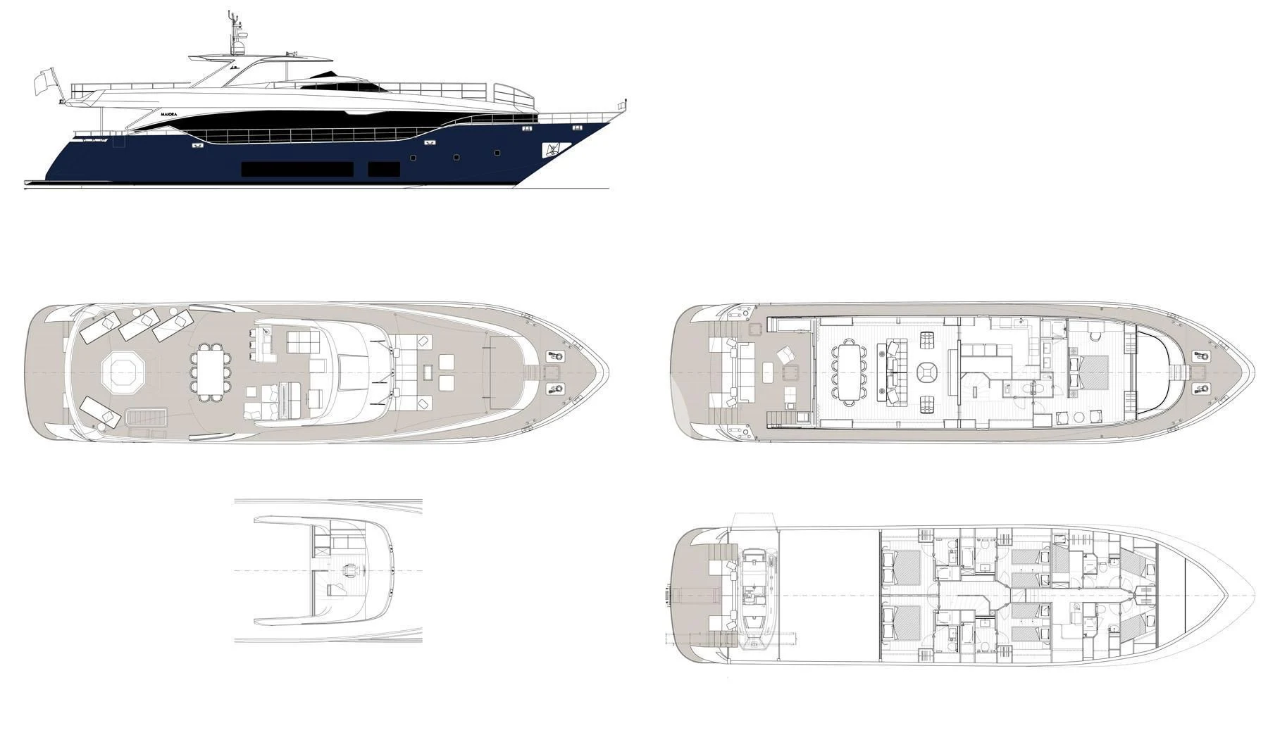diagram, engineering drawing aboard EDEN Yacht for Sale