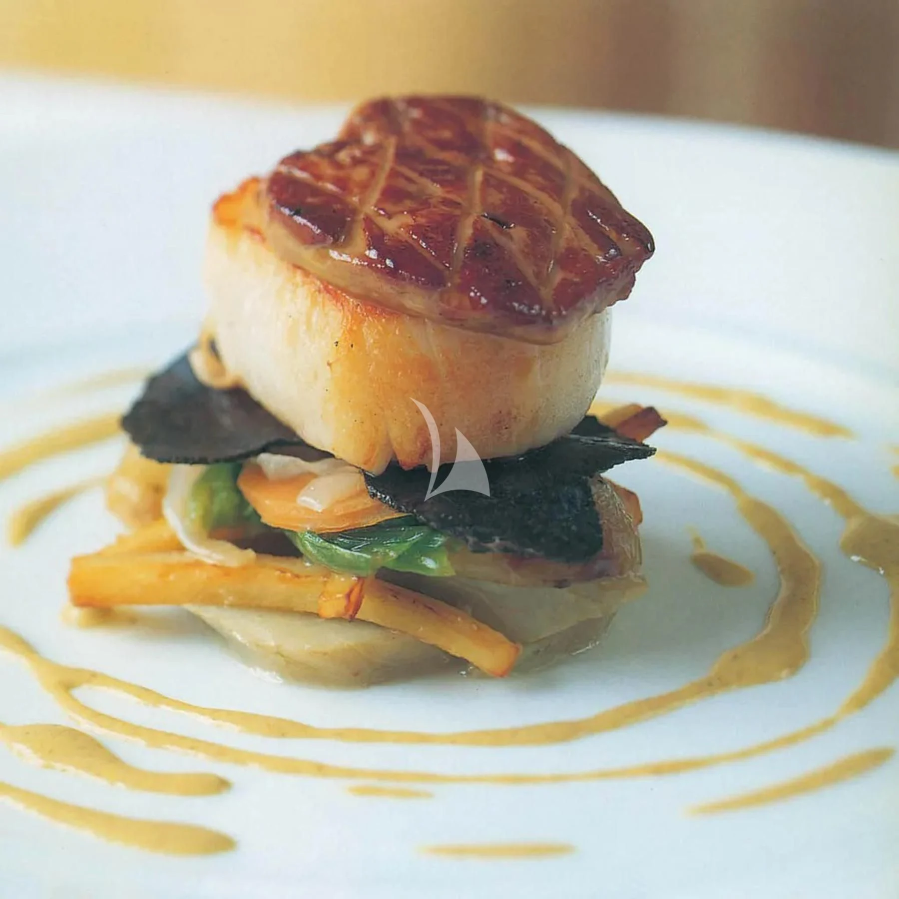 a burger with a bite taken out aboard EDEN Yacht for Sale