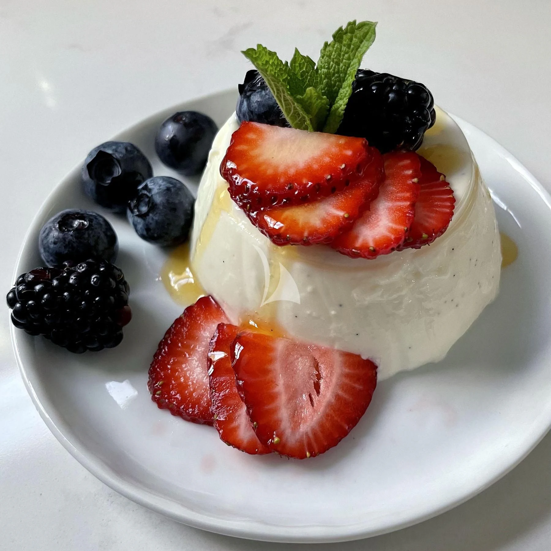 a plate of dessert aboard EDEN Yacht for Sale