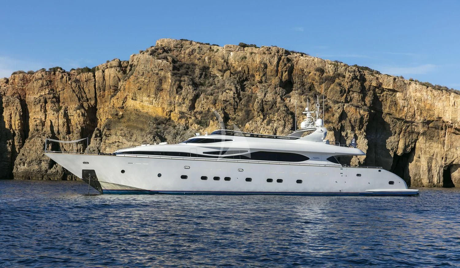a white yacht in the water aboard ANASA Yacht for Sale