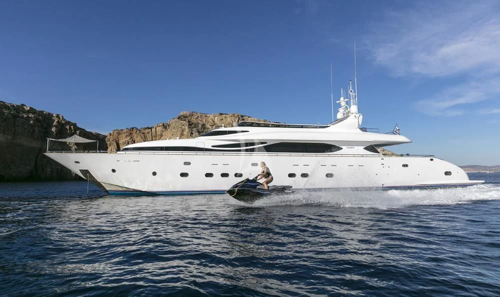 a boat on the water aboard ANASA Yacht for Sale