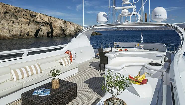 a boat on the water aboard ANASA Yacht for Sale