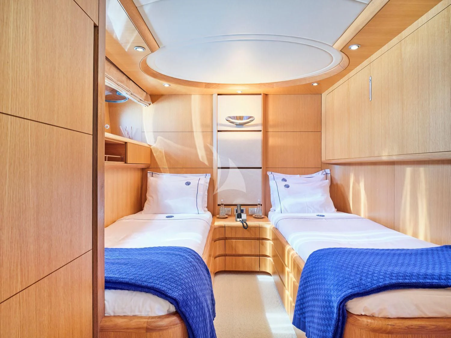 a room with bunk beds aboard ANASA Yacht for Sale