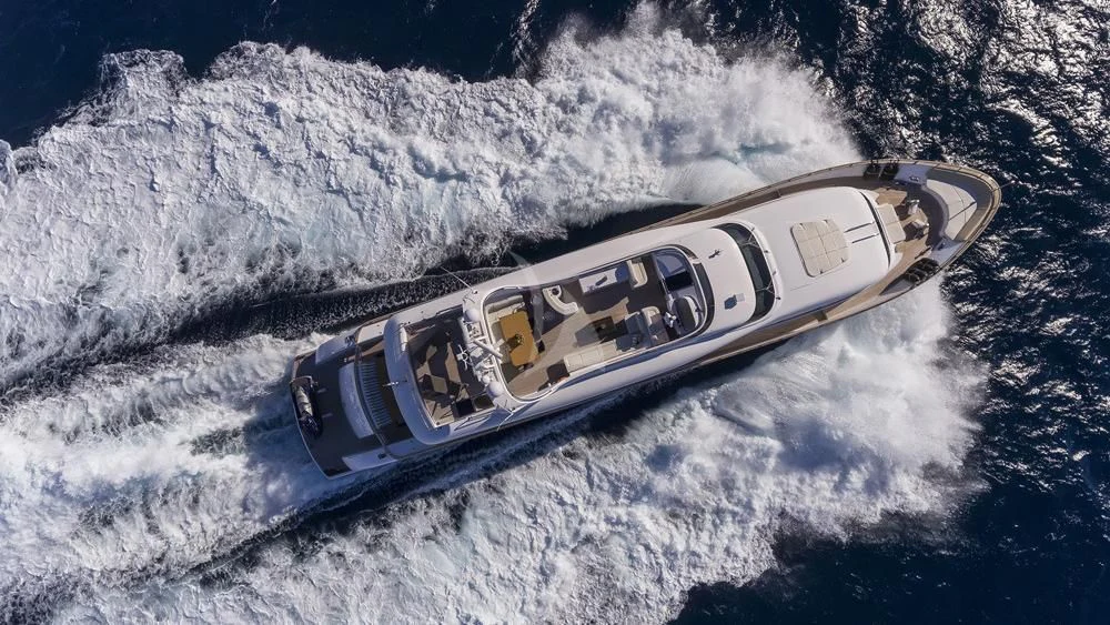 a satellite in space aboard ANASA Yacht for Sale