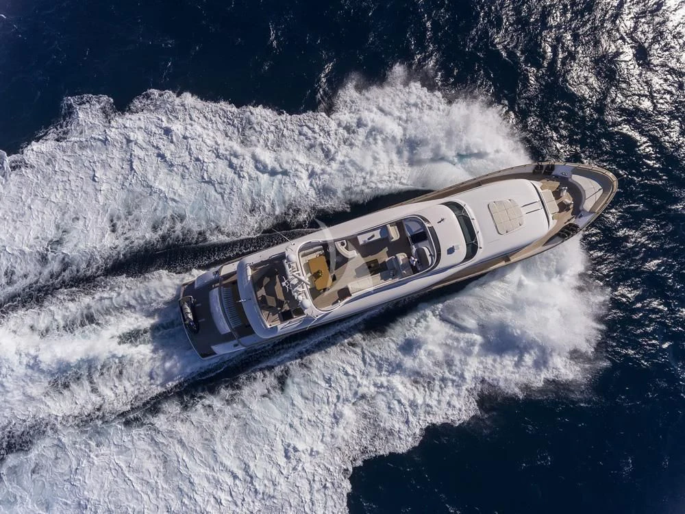 a small metal object on a snowy surface aboard ANASA Yacht for Sale