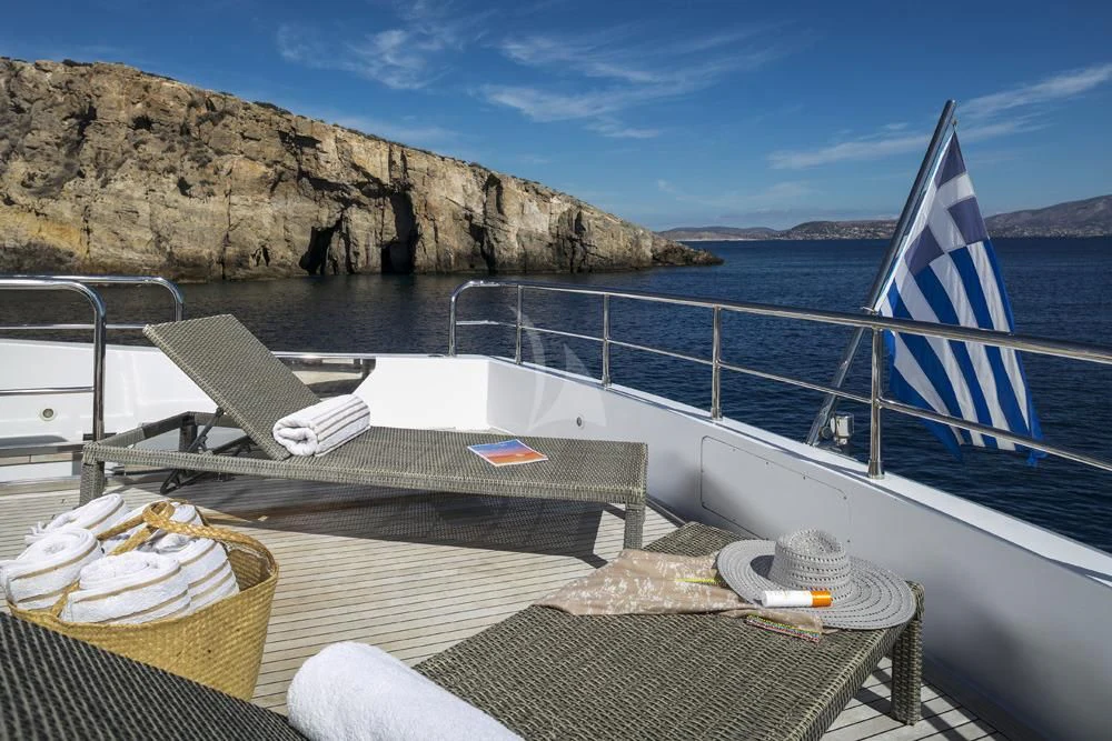 a boat on the water aboard ANASA Yacht for Sale