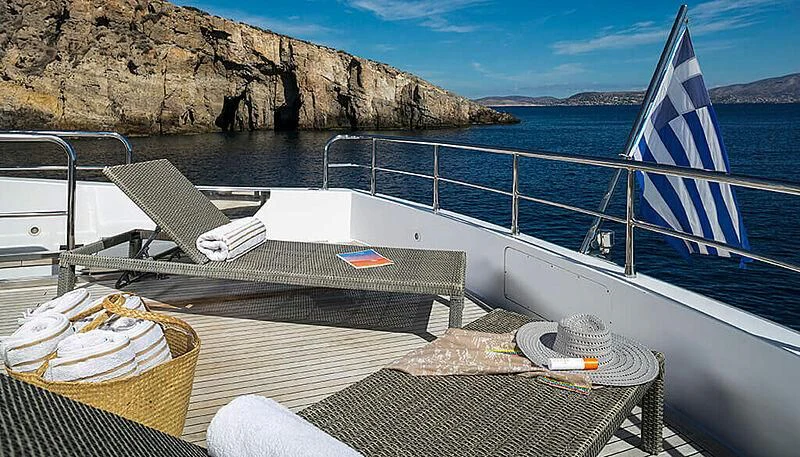 a boat on the water aboard ANASA Yacht for Sale