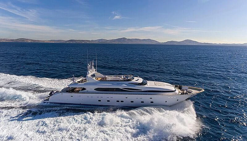 a yacht on the water aboard ANASA Yacht for Sale