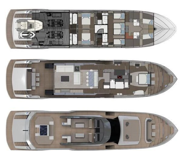 diagram, engineering drawing aboard NINITAS A Yacht for Sale