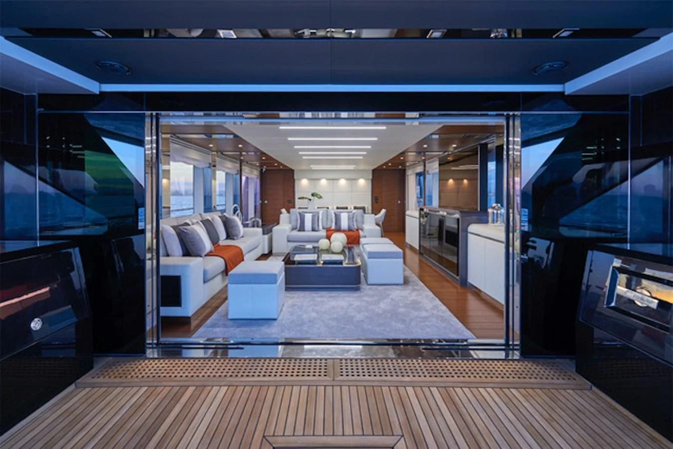 a room with a couch and a table aboard NINITAS A Yacht for Sale