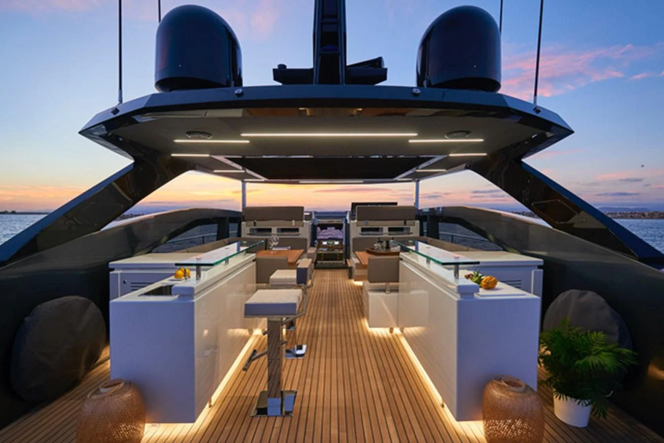 a large space ship with a deck aboard NINITAS A Yacht for Sale