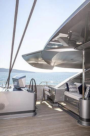 a boat on a deck aboard M5 Yacht for Sale
