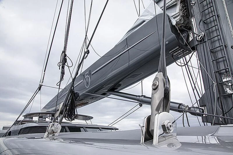 a sailboat docked aboard M5 Yacht for Sale