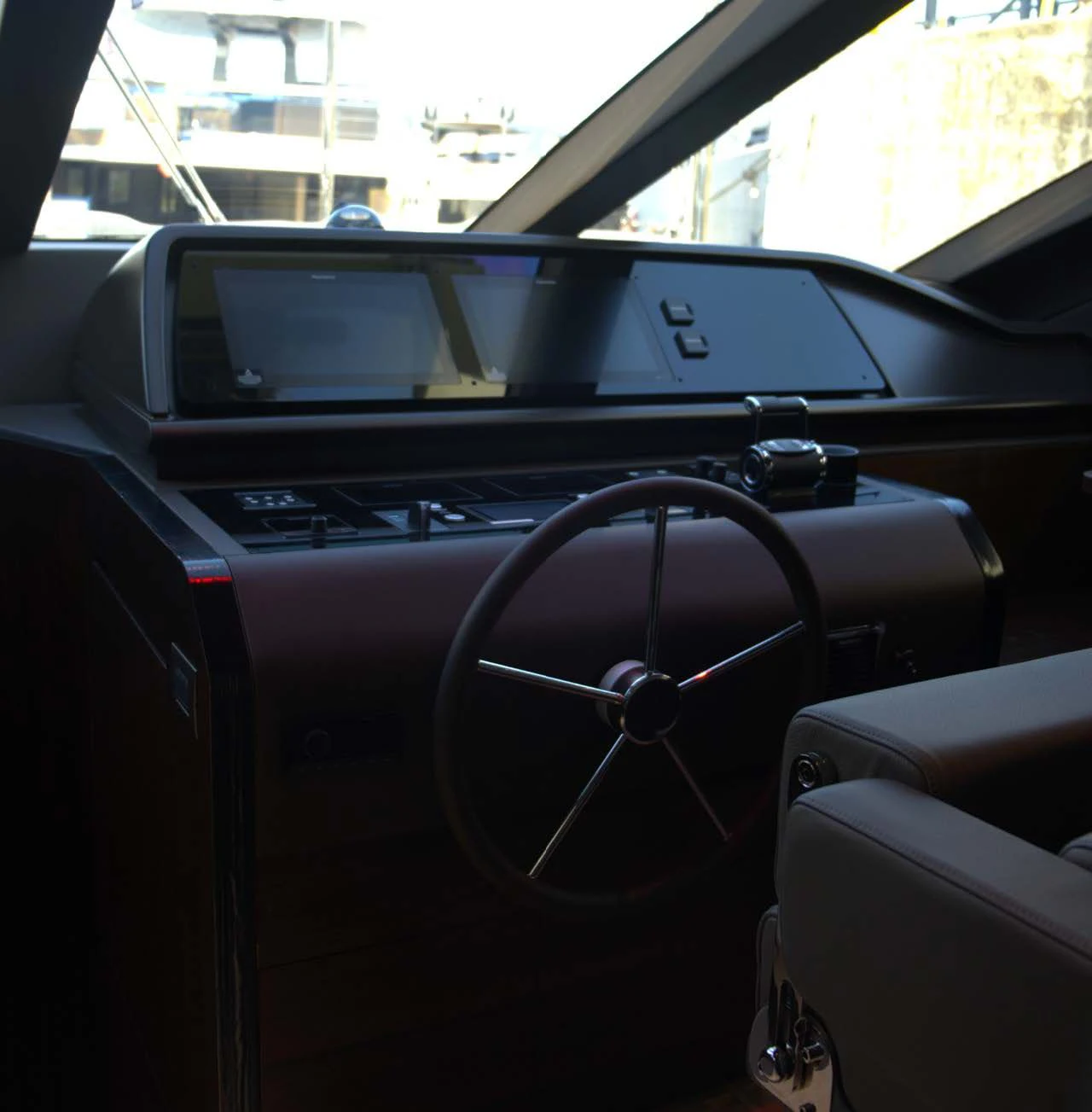 the interior of a car aboard QUEEN MARTINA Yacht for Sale