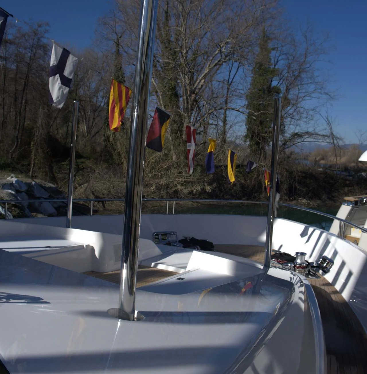 a boat on the water aboard QUEEN MARTINA Yacht for Sale