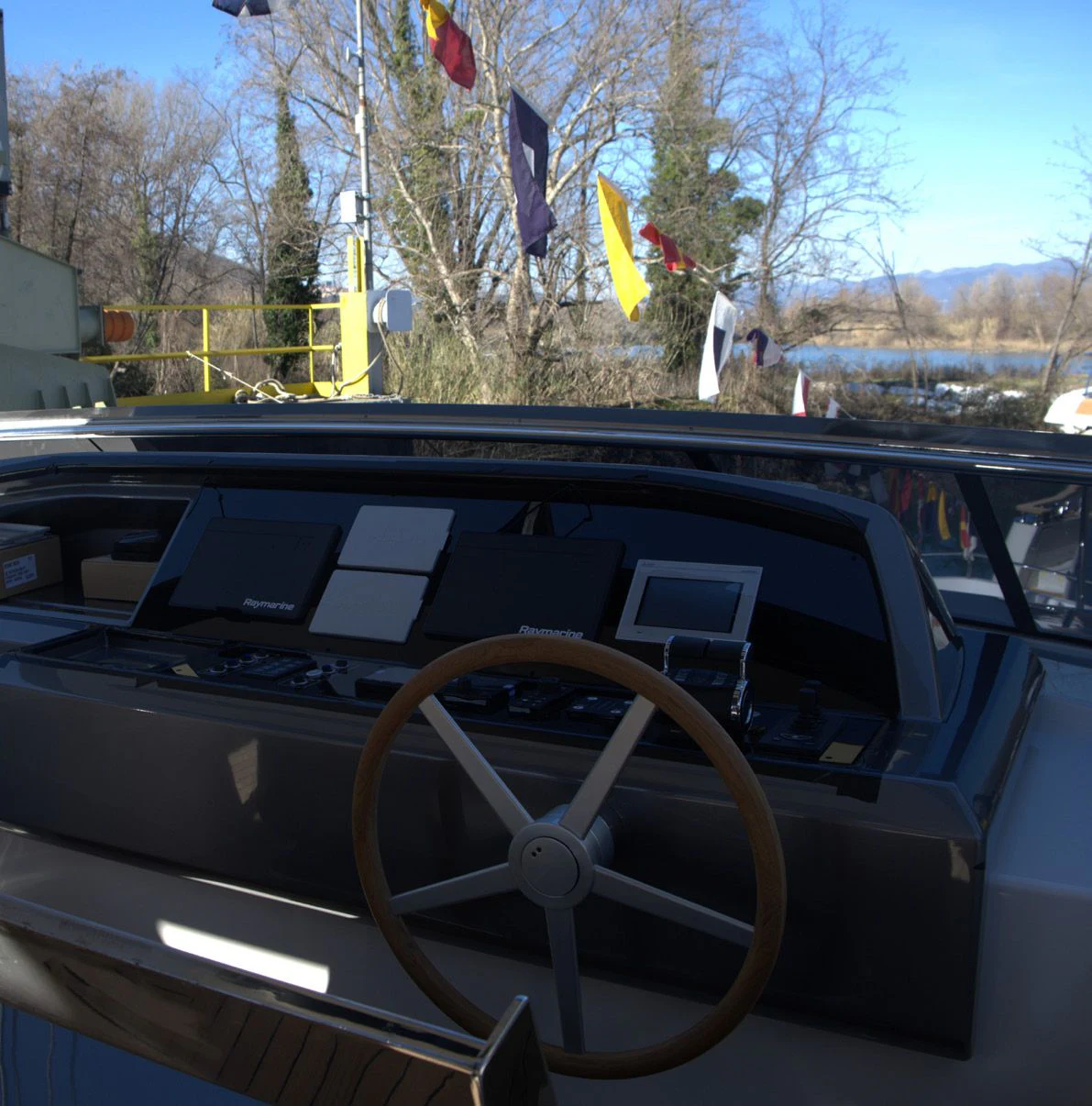 the inside of a car aboard QUEEN MARTINA Yacht for Sale